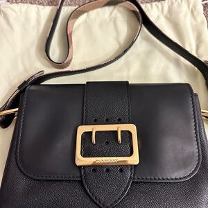 Burberry Buckle Black Leather Crossbody Bag